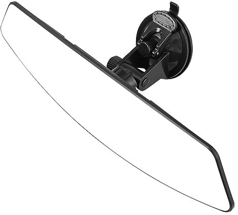 Specchietto retrovisore auto antiriflesso per interno specchietti universali panoramico e grandangolare con ventosa per auto furgone camion RV. (bianco e convesso trapezoide, 318mm)