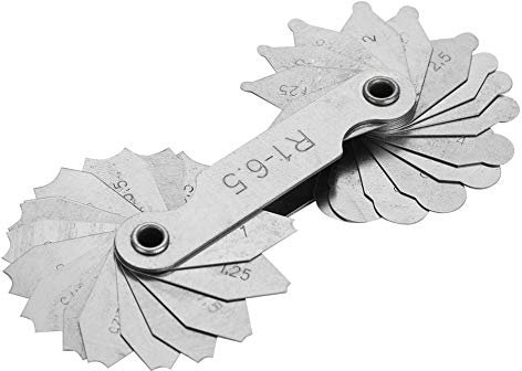 ZAWELIYO Stainless Steel Radius Gauge,Concave Convex Gauge Rust Resistant Arc Measuring Tool for Tool and Die Makers Check (R1-6.5MM)