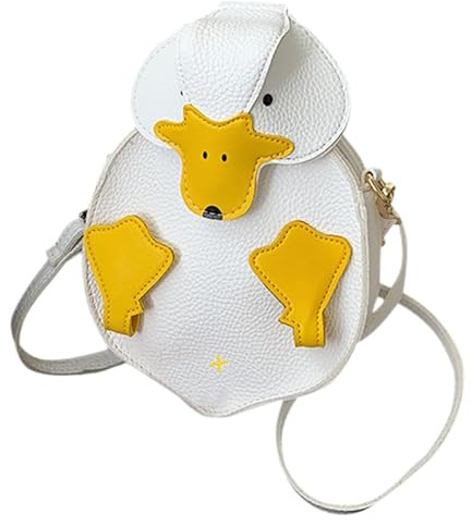 FOMIYES Kleine Umhängetasche Aus Pu-Leder Cartoon Ente Geldbörse Mit Reißverschluss Süße Damen Handtasche Für Alltag Und Freizeit