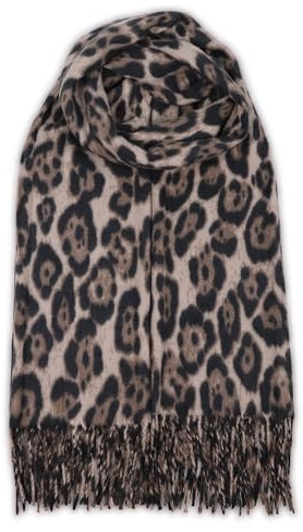 malito - Écharpe tendance pour femme - XXL - Mélange de viscose - Écharpe d'hiver - Imprimé léopard moderne et long - Étole pashmina - Imprimé animal S605, beige, taille unique