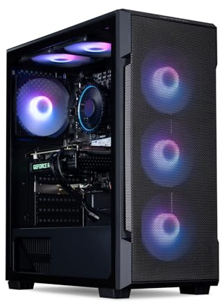 HORIZON Gaming PC Tower | AMD Ryzen 5 8400F - GeForce RTX 3050 8GB GDDR6-32GB 6000Mhz DDR5 RAM - 1TB NVMe SSD - 650W PSU - CiT CrossFire ARGB Black Gaming PC Case - WiFi - Windows 11