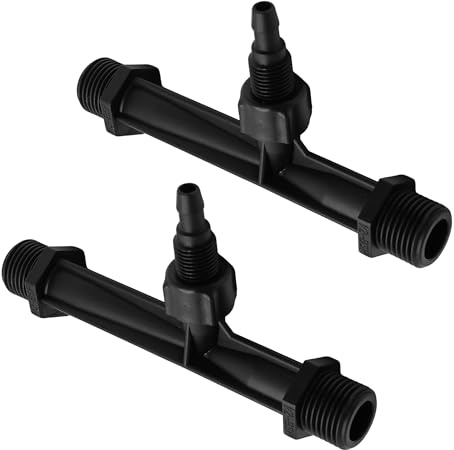 AUXBC 2 iniettori Venturi per fertilizzante da 1/2 pollici, tubo miscelatore per irrigazione in plastica nera, dispositivo per sistema idrico agricolo per giardino, fattoria e prato