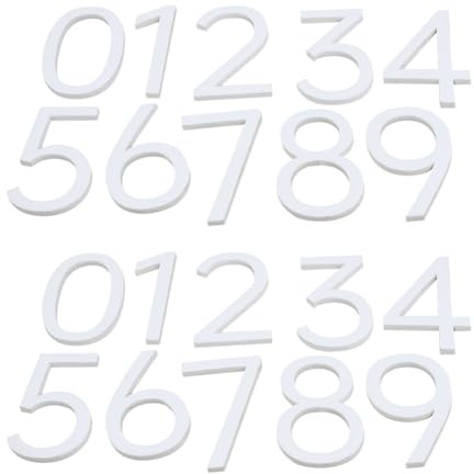 20 numeri per cassetta postale in acrilico bianco 3D, autoadesivi, numeri civici per appartamento, numero di porta, ufficio, cartelli per decorazione