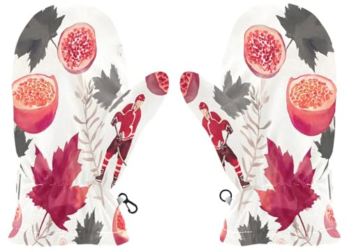 SUABO Ice Hockey Pomegranate Pattern Kids Mittens Snow Gloves for Boys Girls Winter Ski Gloves Toddler Mittens