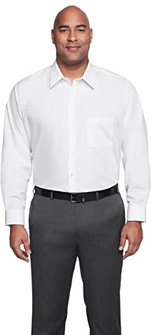Van Heusen Men's Big Fit Dress Shirt Poplin Solid (Big and Tall), White, 20 Neck 34-35 Sleeve