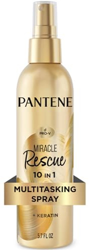 Pantene Miracle Rescue 10in1 Multitasking Spray - Heat Protection, Detangles, Repairs Damaged, Dry Hair, Improves Shine, Leave-In Conditioning Treatment with Keratin and Pro-Vitamin B5, 5.7 oz
