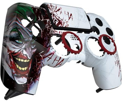 eXtremeRate Ghost Front Hülle&Touchpad&Akzentringe kompatibel mit ps4 Slim Pro Controller, DIY-Ersatz Vorderseite Case Shell für ps4 JDM-040/050/055–Controller Nicht enthalten-HAHA