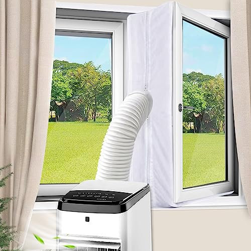 Phantasy® Fensterabdichtung für Mobile Klimageräte, Klimaanlage, Wäschetrockner, Ablufttrockner, Hot Air Stop zum Anbringen an Fenster, Dachfenster Flügelfenster Keine Bohrlöcher Erforderlich 500CM