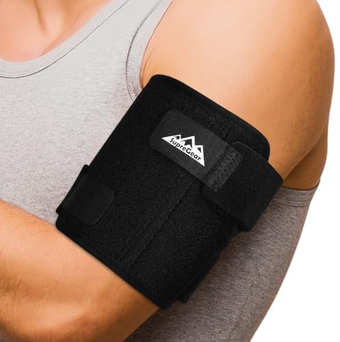 supregear Fascia di Compressione per Tendinite al Bicipite, Supporto Comodo per Tricipite e Bicipite per Distorsioni Muscolari e Infiammazione (Nero, M)