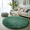 BSGIFT Teppich Rund 200 cm Grün - Shaggy Teppich Hochflor Flauschig rutschfest für Wohnzimmer Schlafzimmer Kinderzimmer - Modern Runder Langflor Wohnzimmerteppich Fellteppich Bettvorleger