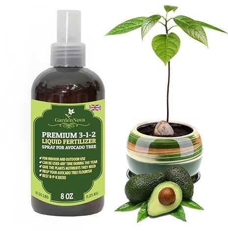 Professional Avocado Spray Fertilizer Mist for Home Gardening | 3-1-2 Gentle Blend Mist for Healthy Leaves & Growth | Essential Nutrients for Avocados - 8oz