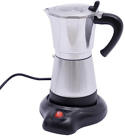 Qussse Caffettiera da caffè elettrica per 6 tazze, 480 W, 300 ml, con base a 360°, per casa, uffici e viaggi