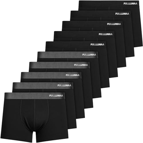 Fullluwaa Boxer Homme Coton Lot de 10, Doux Ceinture Élastique | Calecon Homme Coton, Confortable et Transpirable, Coton doux, Ajusté, Ceinture Élastique Ultra Souple, Quotidien