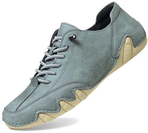 Alpaca - Zapatos descalzos de piel ergonómicos, impermeables y analgésicos, para hombre y mujer, zapatos para el tiempo libre, senderismo al aire libre, 5 verde., 44 EU Ancho