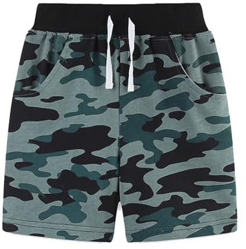 Generico Pantaloncini da Scuola per Ragazzi,in Tinta Unita Vita Elasticizzata Cotone Pantaloni Sportivi con Tasche Laterali Running Jogging Bermuda Shorts Bambini 3 a 8 Anni