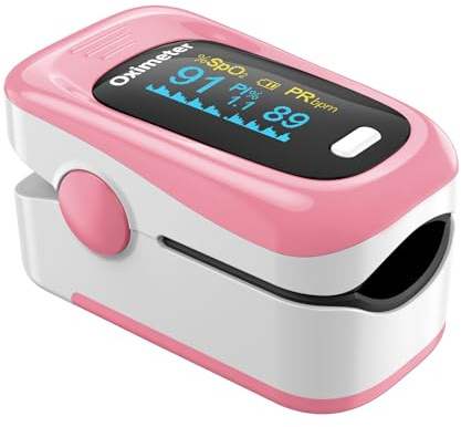 Yohcuro Fingertip Pulse Oximeter with Fast & High-precision SpO2 Measurement, Blood Oxygen Saturation & Pulse Rate Monitoring, OLED Screen with Large Fonts (Pink)