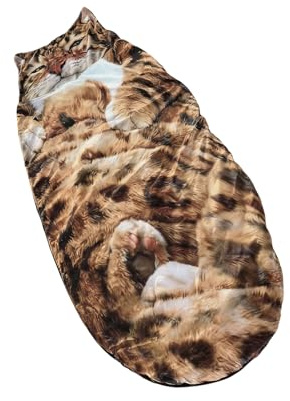 Acunny - Saco de dormir con diseño de animales (lavable, cálido, lindo, modelo en forma de gato, para el hogar, el interior, el suelo, la cama, los viajes, la relajación, las de pijama entre