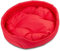 BOUTIQUE ZOO Hundebett | Oval Hundekissen für Kleine Hunde oder Katzen | Kratzfest Hundeliege mit Kissen | Hundekorb | Waschbar Polyester | Große: S (46x40 cm) | Farbe: Rot