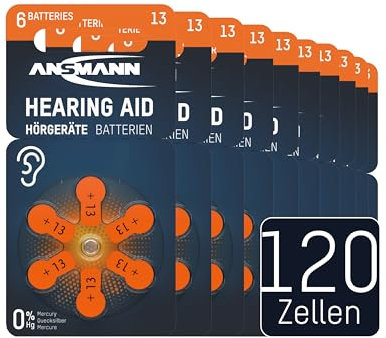ANSMANN Hörgerätebatterien Typ 13 orange P13 PR48 ZL2,120 Stück, German Quality Check, Vorratspack, Batterien für Hörgeräte & Hörhilfen, leicht greifbar