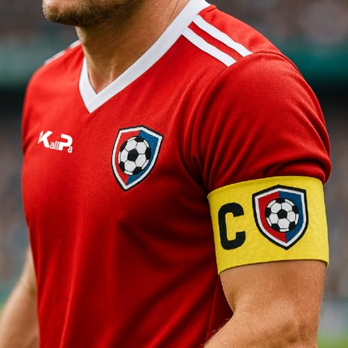 Brazalete de capitán personalizado con logotipo, número y nombre. Personaliza tu banda de capitán al 100%. Brazalete de capitán fútbol para niños y adultos. Elástico ajustable (Brazalete adultos)