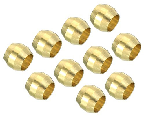 PATIKIL 4mm Tubo OD Ottone Compressione Manicotti Cerrule 40pz Cerrula Raccordi Compressione Raccordo Assortimento Kit