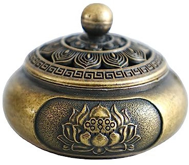 Bruciatore di Incenso Loto Retrò Cavo in Metallo - Mini Coperto Tokaneit