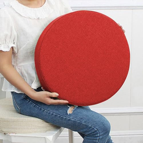 GGoty Esszimmer Runde Stuhl Kissen Sitzpolster, 28x28cm Stuhl Sitzkissen Pad rutschfest Indoor Stuhl Sitzpolster für Haus Garten Büro (28x28x3cm,Rot)