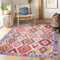 NETLINE HOME Teppich Wohnzimmer - Waschbarer - Teppich Rutsch Stop - rutschfeste Teppiche Aus Baumwolle Gewebt - Vintage Boho Teppich Für, Schlafzimmer Küche Flur Und Salon (WEIß ORANGE, 80X150)