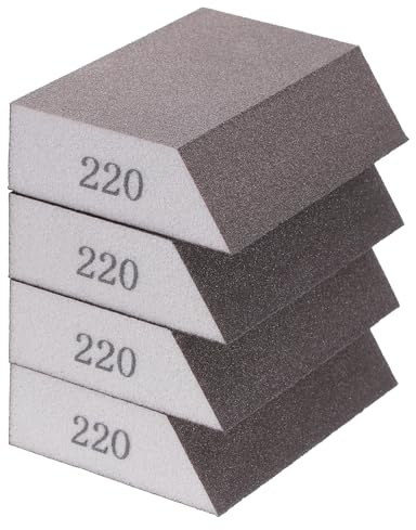 QUARKZMAN 4pcs Blocs Éponge De Ponçage 1000 Grain Éponge De Ponçage Avec Bord Angulaire 4x2.8x1, Éponge De Ponçage Lavable Et Réutilisable Pour Polir Cuisine Métal Bois Plaque De Plâtre