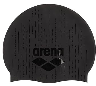 Arena Uni-Silikon-Badekappe für Damen und Herren, Fitness, Schwimmer, intensives Training, langlebig, weich, elastisch, Schwarz/Blau