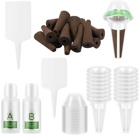 70 spugne per la coltivazione idroponica, accessori inclusi, 17 pezzi, spugne di ricambio, 17 pezzi, 17 pezzi, coperchio isolante idroponico, 17 pezzi, etichette e fertilizzante per piante AB (70