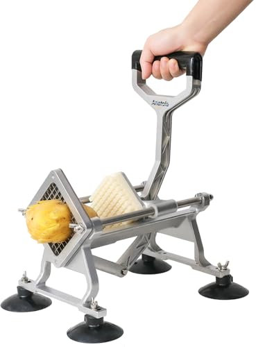 Anatole Pommesschneider Professioneller mit 13 mm Klingen aus Edelstahl Kartoffelschneider Manuell Pommes Frites Schneider Kommerziell mit Saugfüßen für Kartoffel Karotte Gurke Zwiebe