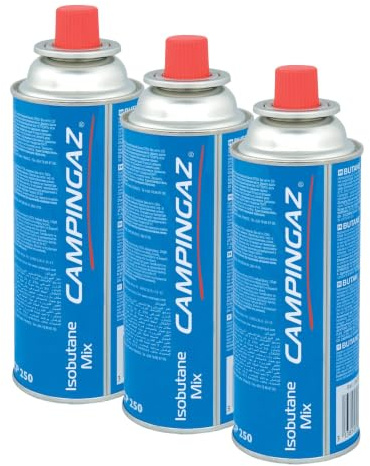 Campingaz Cartouche de Gaz à Valve CP 250, pour Réchauds Camp Bistro, Cartouche Compacte et refermable, Bleu (Lot de 3)
