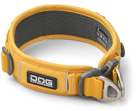 DOG Copenhagen Urban Explorer 3.0 Dog Collar - Padded, Refelctive, and Lightweight Comfortable Collar for dogs, Lemon, Medium