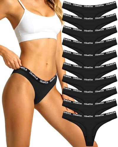 Libella Dam tanga-stringtrosor underkläder bomull med djup midja i 6-pack 3207
