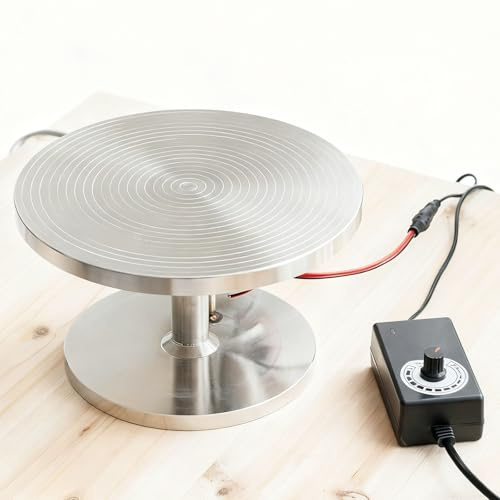 Torno Eléctrico De Cerámica, Plato Giratorio Eléctrico De Acero Inoxidable, Mini Torno De Arcilla, Herramientas De Bricolaje, Velocidad: 0-120 Rpm, Plato Giratorio De 20 Cm