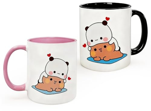 XPJBKC Bubu Dudu Tazza, 2 Pezzi 330 ml Tazza Aesthetic per Bubu Dudu, Coppia Tazze Colazione Carine e Moderne, Caffè per Coppie, Amici, Ragazze, Donne, Adolescenti, Uso Domestico e Ufficio