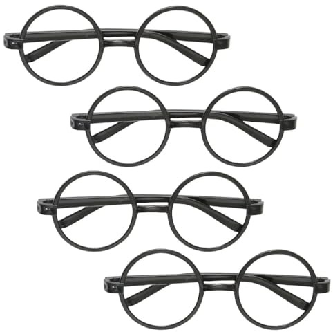 Harry Potter Black Novelty Eyeglasses - Pack of 4 - Perfect for Fans & Party Dress-Up (Package may vary)