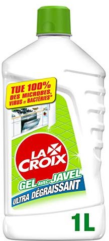 LA CROIX - Gel Désinfectant Javel Ultra-Dégraissant Fraîcheur Pure - Produit Ménager pour la Cuisine - Flacon 1 Litre