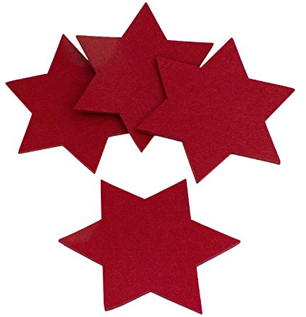 Oblique-Unique® Filzuntersetzer Sterne 4er Pack Glasuntersetzer Weinrot Ø 20cm für Tisch und Deko - Weihnachten