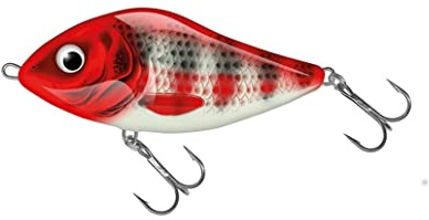Salmo Slider Jerkbait Wobbler, Salmo Farben:Holo Red Head Striper, Länge/Gewicht/Laufverhalten/Tauchtiefe:7cm / 21g / sinkend / 1.0-0.5m