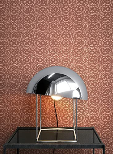 NEWROOM Tapet Röd Vlies Ornament - Orientalisk Arabisk Metallic Glans Mustertapet för Vardagsrum Sovrum