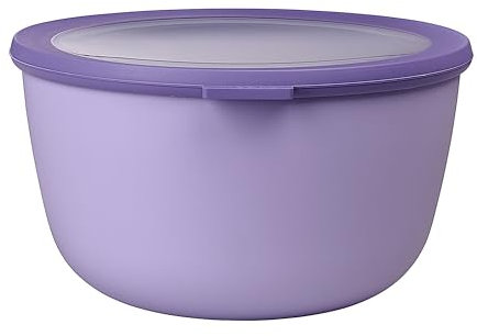 Mepal - Multi Bowl Cirqula Round - Vorratsdose mit Deckel - Geeignet als Luftdichte Aufbewahrungsbox für den Kühlschrank, Mikrowellengeschirr & als Frischhaltedosen - 3000 ml - Nordic Lilac