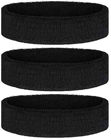 Flintronic 3 STÜCKE Schweißband Stirnband Männer & Frauen, Sport Stirnband, Sport Stirnbänder Feuchtigkeitstransport, Schweißabsorbierendes Stirnband für Laufen Fahrrad Joggen Tennis Fußball