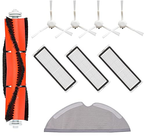 MIRTUX Pack Pro de repuestos compatibles con Xiaomi Mijia 1C STYTJ01ZHM MOP y Dreame F9. Kit de Accesorios de Recambio para Robots Aspirador Xiaomi 1C. Cepillos Laterales y centrales y filtros.