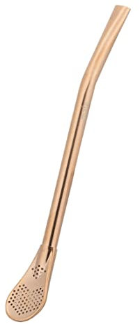 caáMate Bombilla ● Mate Tee Sieb Trinkhalm in Löffelform ● Edelstahl 16cm Spülmaschinenfest ● Das Original (Bronze)