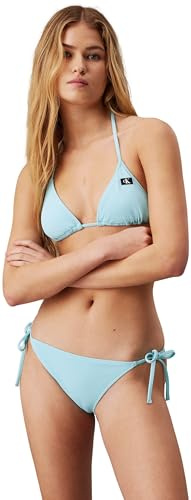 Calvin Klein Donna Slip Bikini Allacciatura Laterale String Side Tie con Etichetta con Logo, Blu (Sail Aqua), 3XL