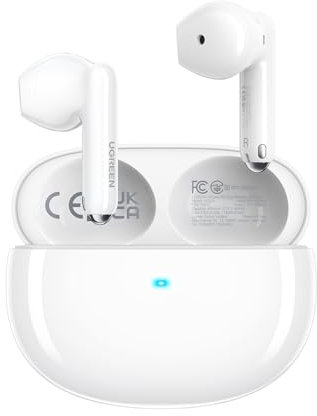 UGREEN Écouteurs sans Fil Bluetooth 5.3, HiTune H5 Casque Semi-Intra-auriculaire, 4 micros, Casque antibruit, 26 Heures de Temps de Lecture, Charge Rapide, Grand Pilote de 13,6 mm, léger, étanche