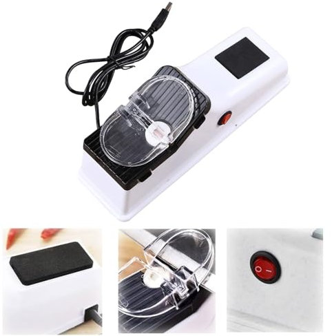 Yotfieot Knife Sharpener Electric, Knife Sharpener, Electric Knife Sharpener Professional, Portable USB Interface Adjustable Double Sided Knife Sharpener (1)