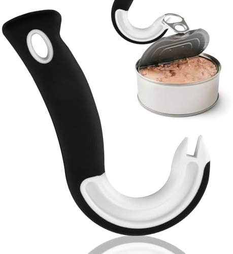 Apriscatole Manuale Anello Forma J, Gadget Cucina Facile Usare Aprire Lattine Barattoli Bottiglie Coperchi Anello Design Durevole Sicuro